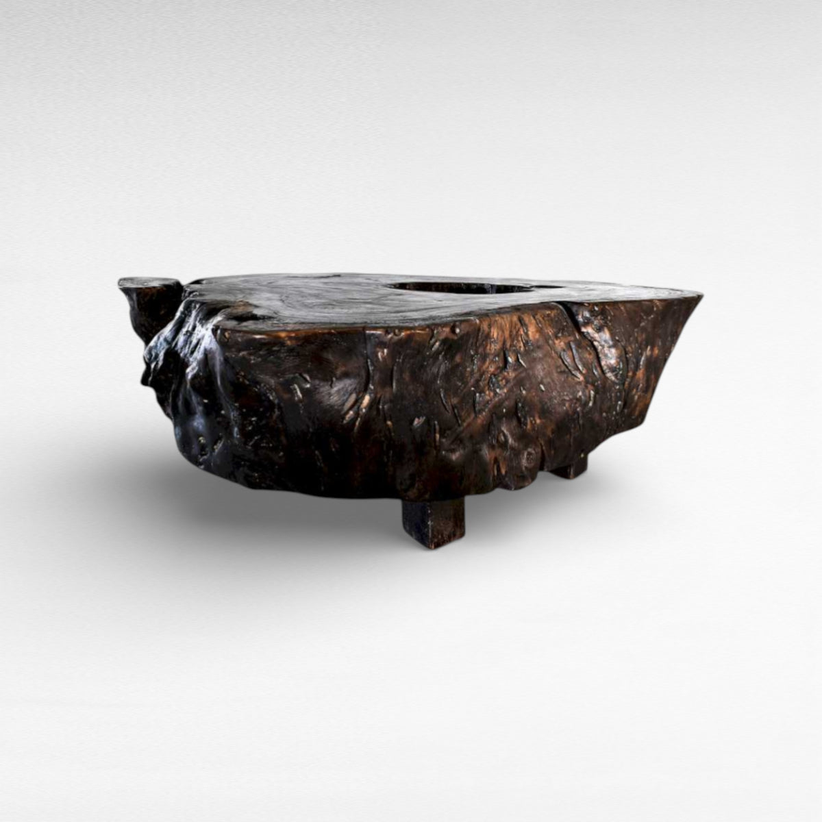 COFFEE TABLE TAMARIN WOOD & GLASS NATURAL W160 |D115 |H45 CM