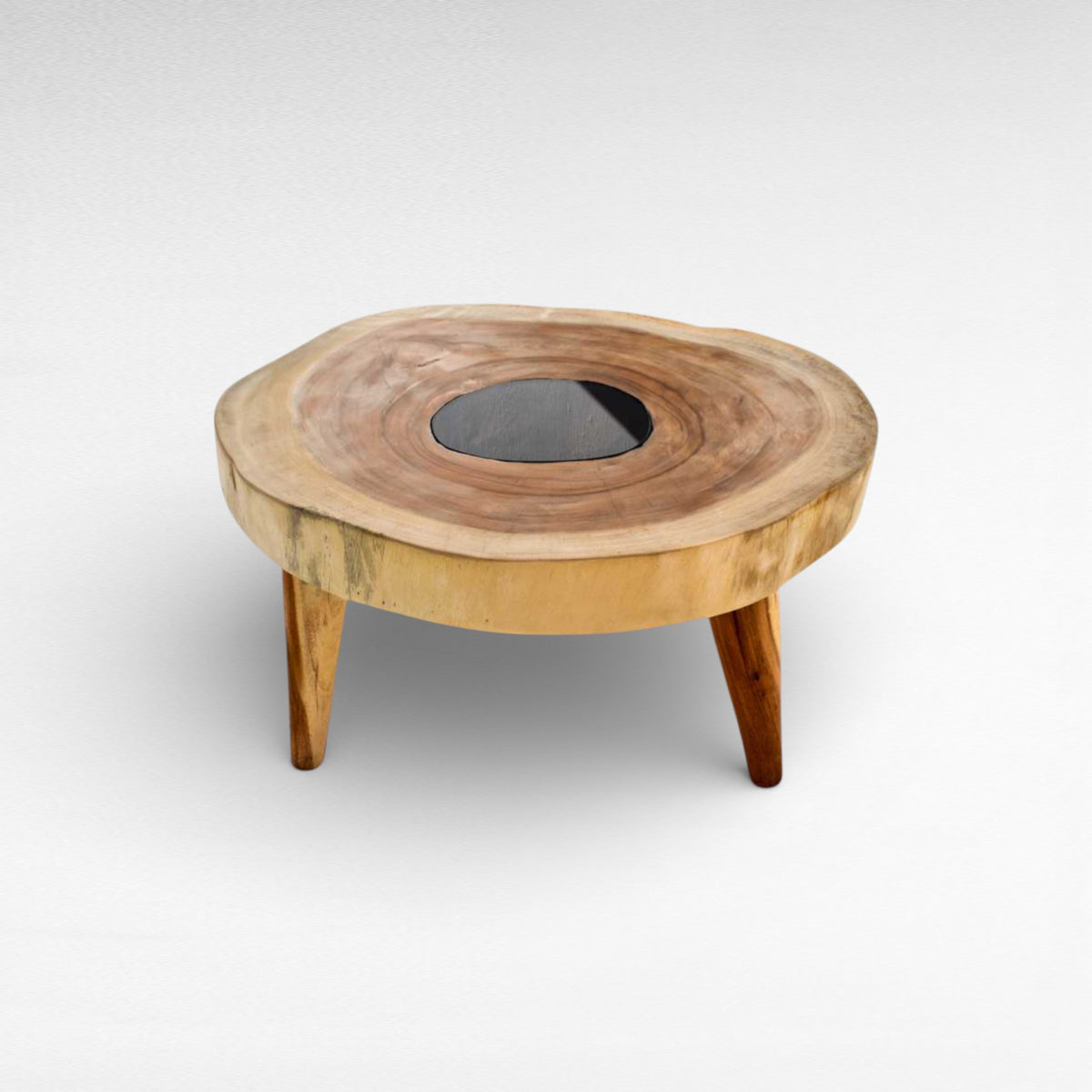 COFFEE TABLE SUAR WOOD & GLASS NATURAL W80 |D70 |H45 CM