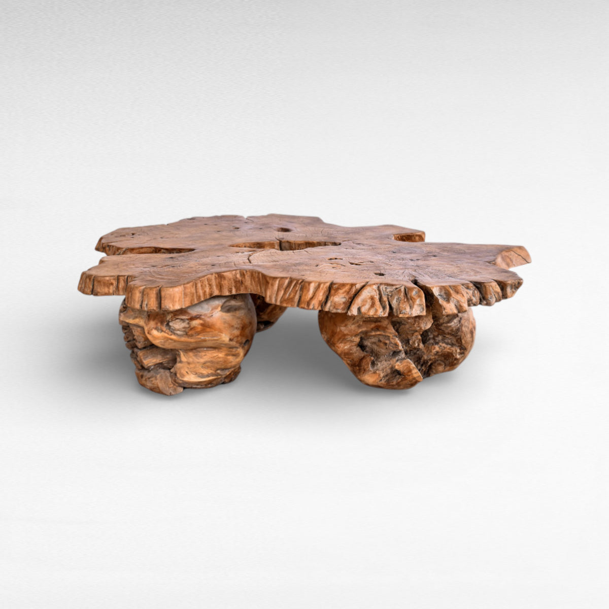 COFFEE TABLE TEAK WOOD NATURAL W140 |D145 |H40 cm
