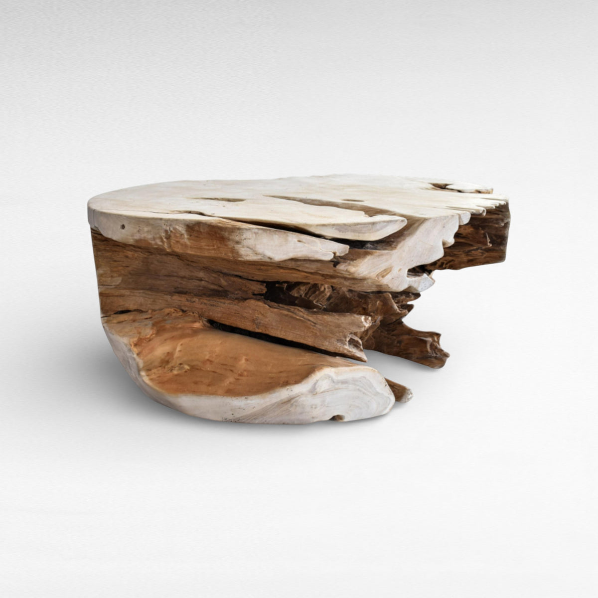 COFFEE TABLE TEAK WOOD BLEACHED W100 |D130 |H45 cm