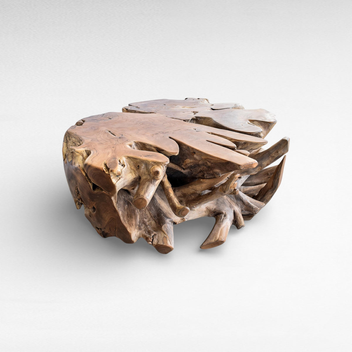 TEAK WOOD ROUND COFFEE TABLE NATURAL W90 |D90 |H45 cm