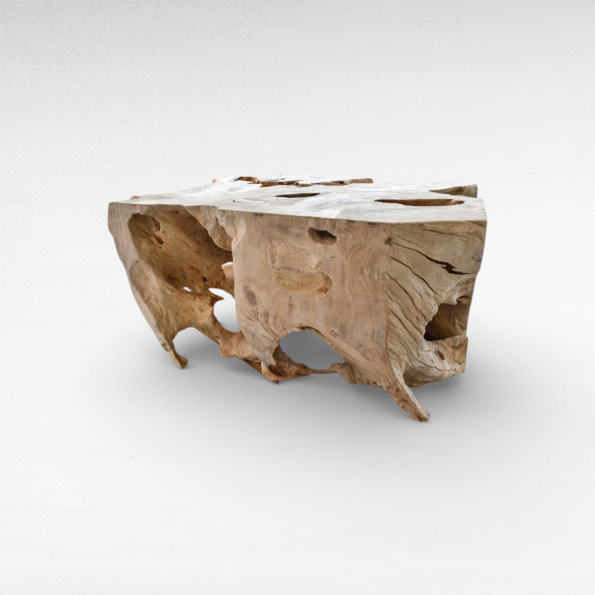 Coffee Table Teak Wood Bleached W100 |D100 |H50 cm