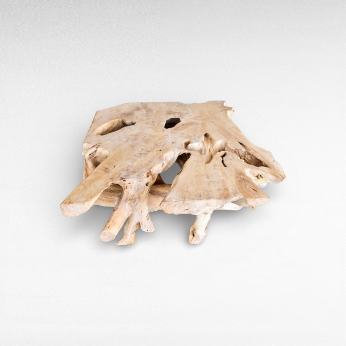 Coffee Table Teak Wood Bleached W100 |D100 |H50 cm