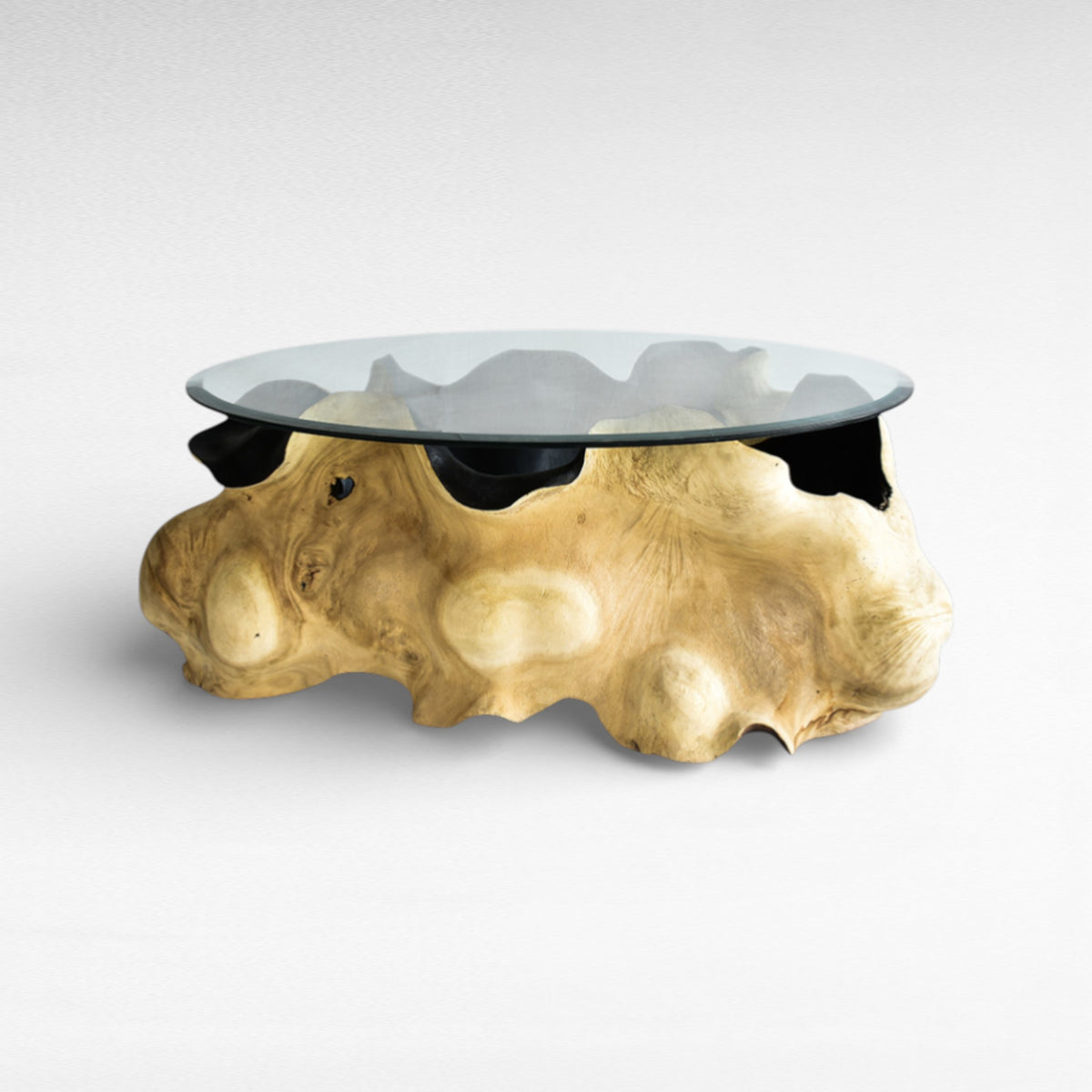 COFFEE TABLE WITH GLASS W110 |D110 |H45 cm