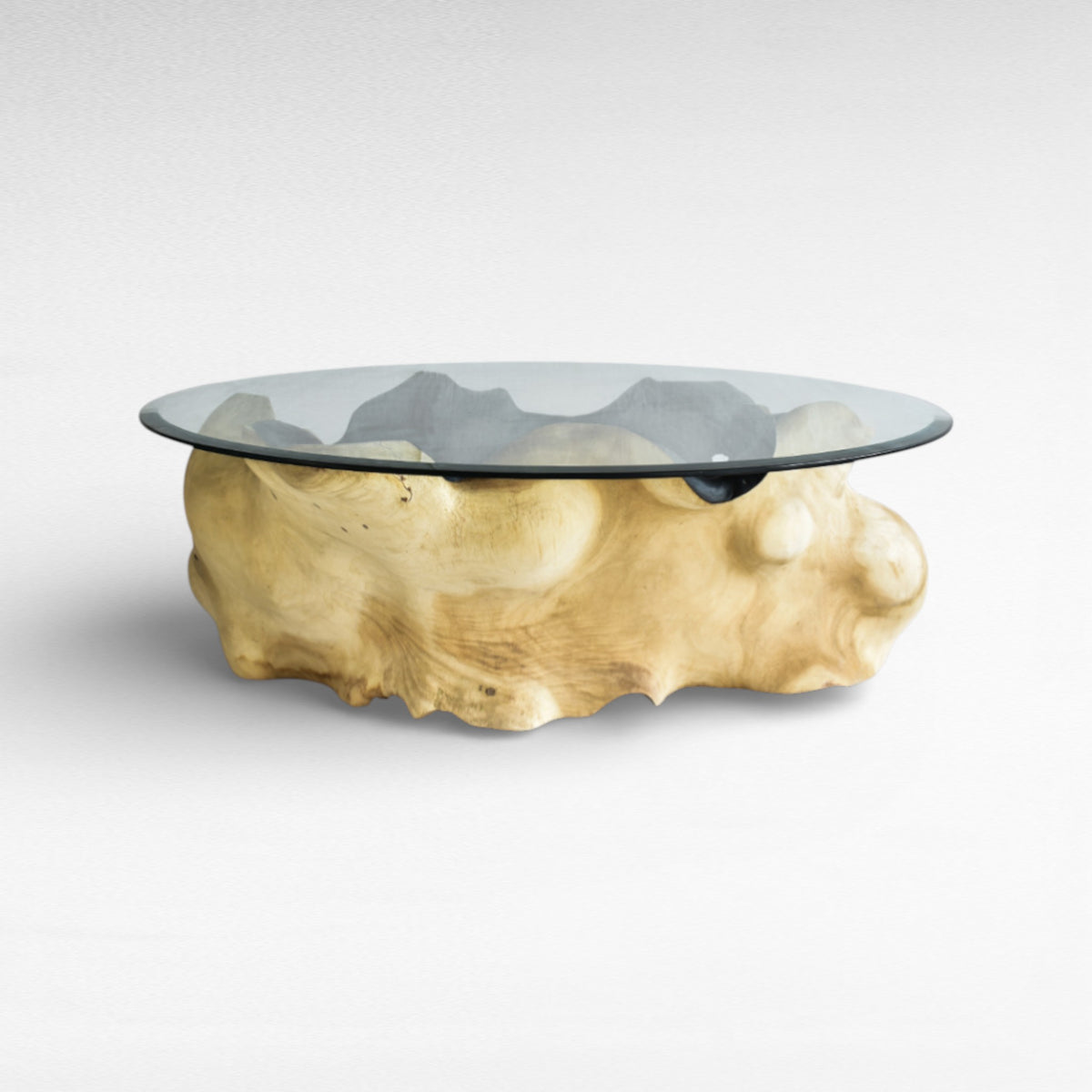 COFFEE TABLE WITH GLASS W110 |D110 |H45 cm