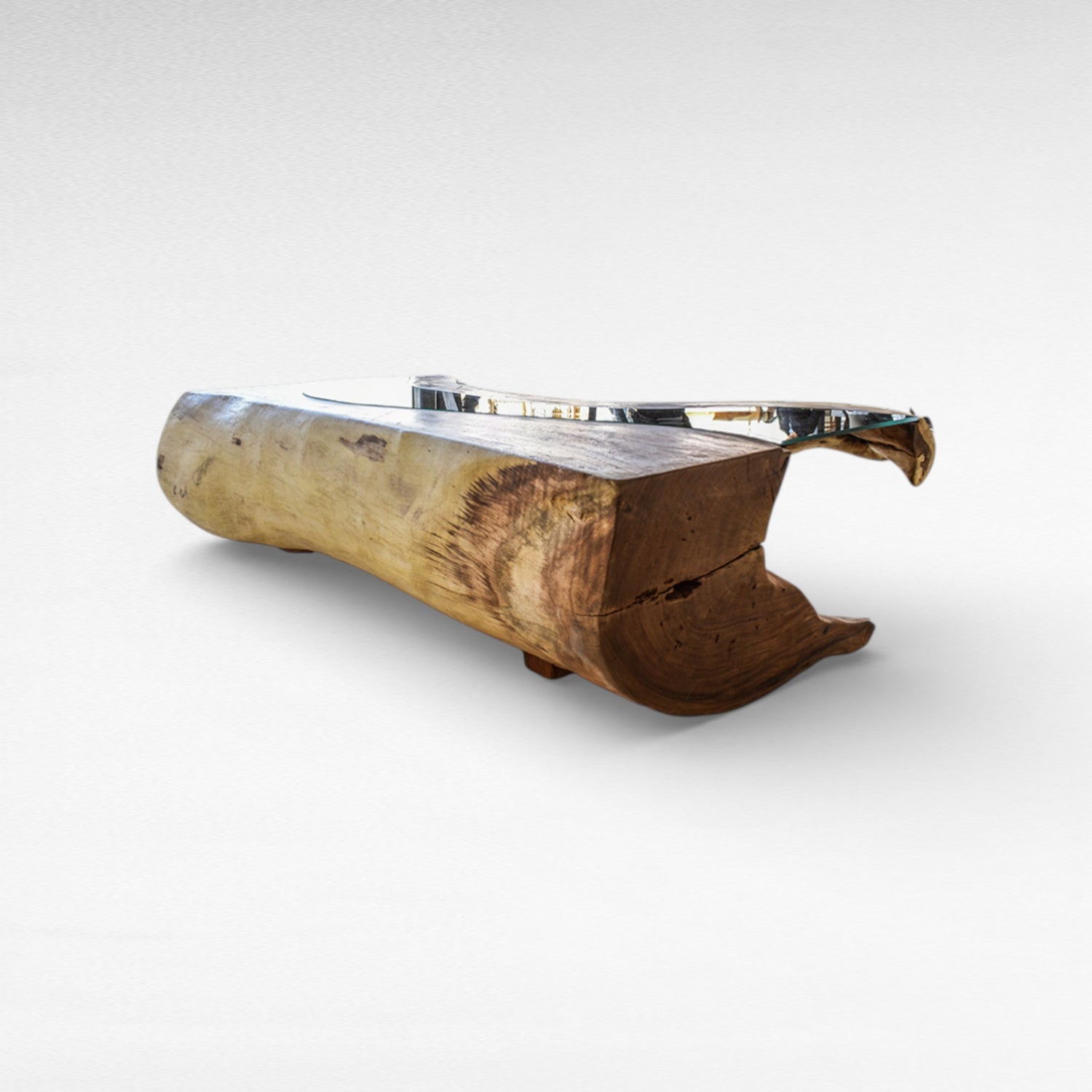 COFFEE TABLE SUAR WOOD WITH GLASS W180 |D70 |H45 cm