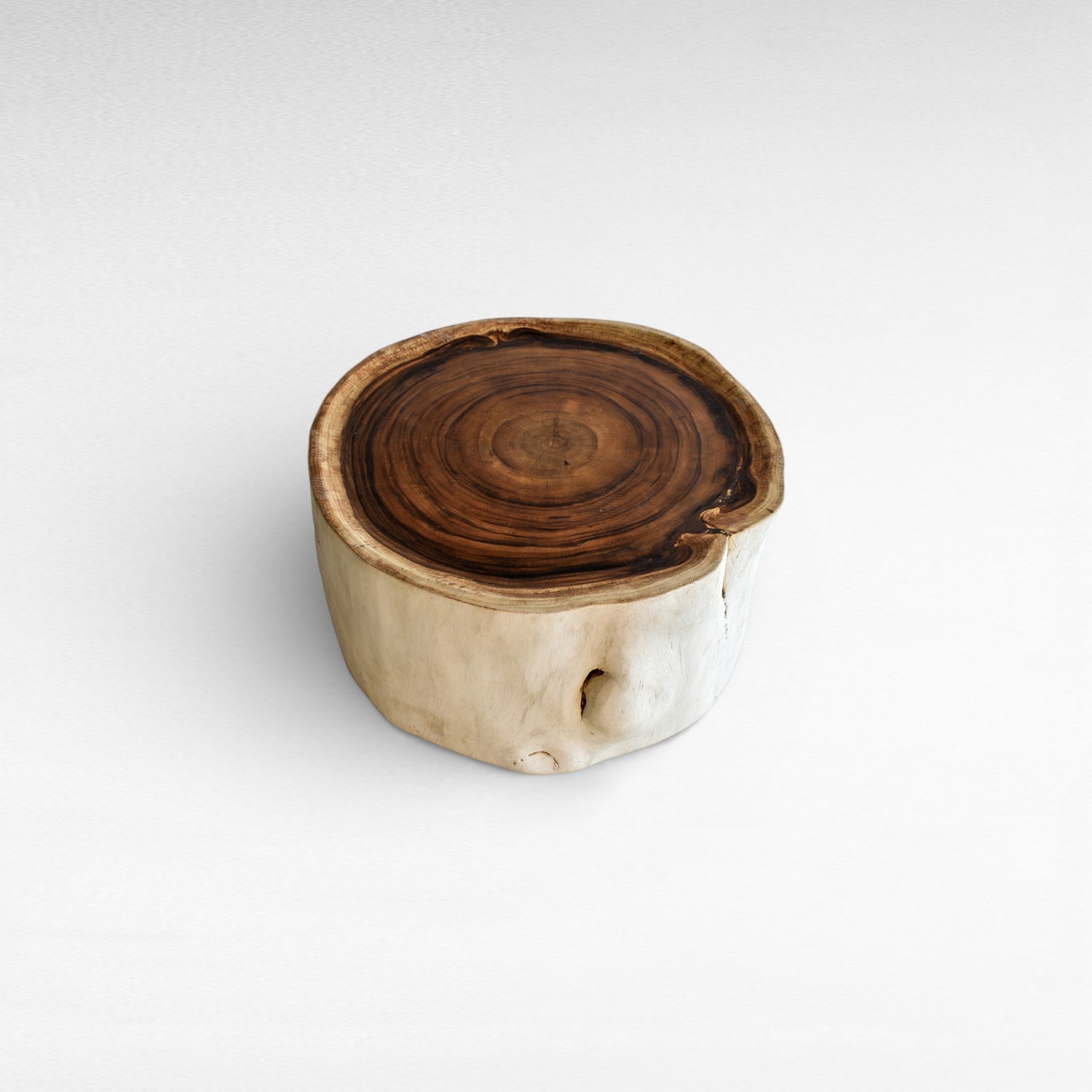BLEACHED SUAR WOOD COFFEE TABLE W105 |D90 |H45 cm