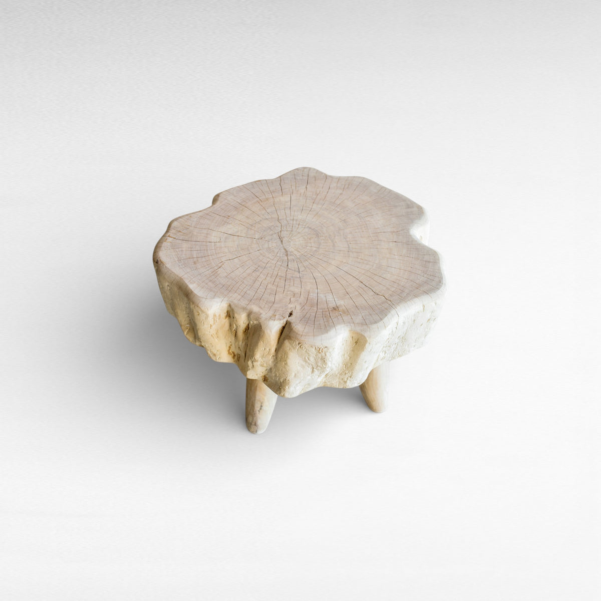 BLEACHED EUPHORIA LONGANA WOOD COFFEE TABLE W50 |D50 |H40 cm
