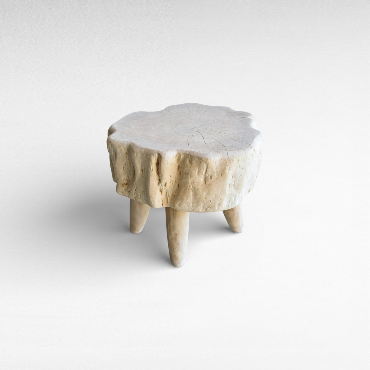 BLEACHED EUPHORIA LONGANA WOOD COFFEE TABLE W50 |D50 |H40 cm