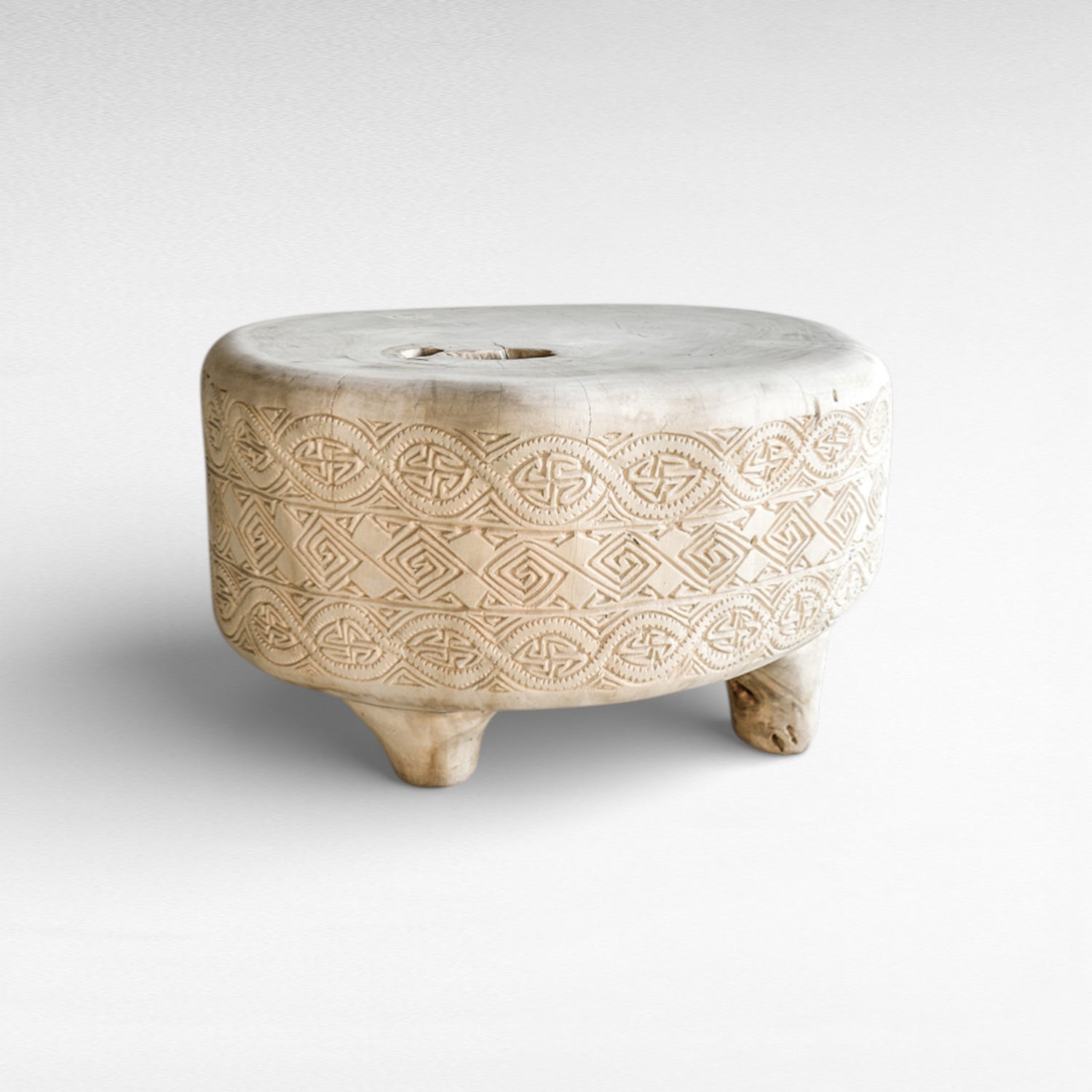 BLEACH SUAR WOOD CARVED COFFEE TABLE W85 |D75 |H45 cm