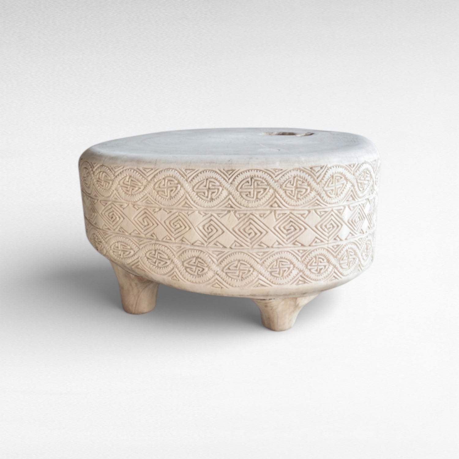 BLEACH SUAR WOOD CARVED COFFEE TABLE W85 |D75 |H45 cm