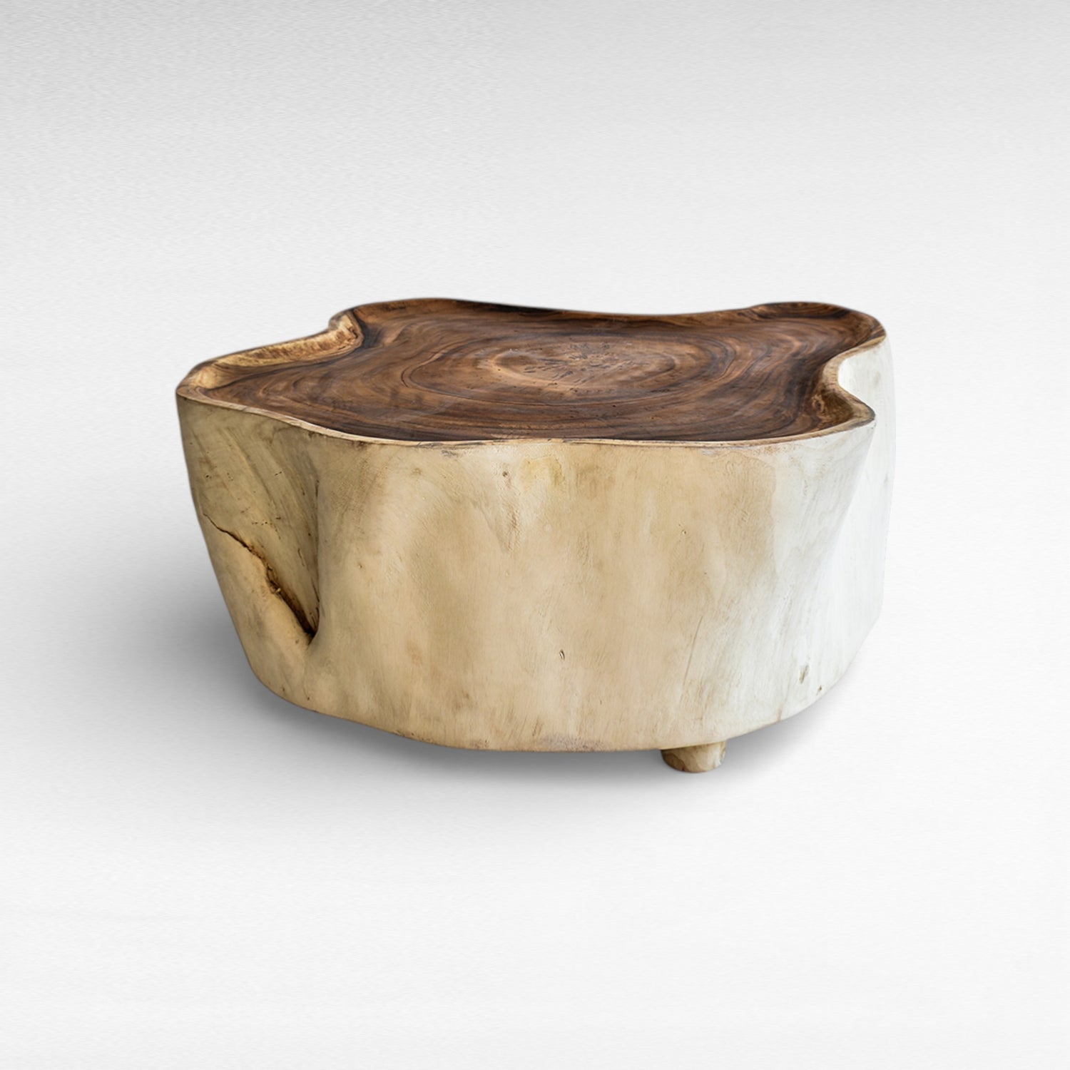 BLEACH & NATURAL SUAR WOOD COFFEE TABLE W105 |D90 |H45 cm
