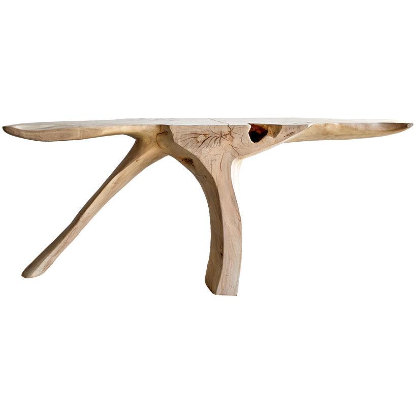 BLEACH MAHOGANY WOOD CONSOLE TABLE 210x50x84cm - Chora Mykonos