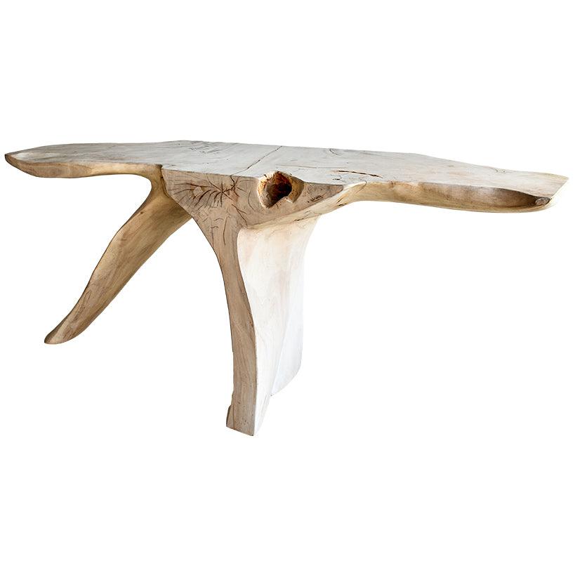 BLEACH MAHOGANY WOOD CONSOLE TABLE 210x50x84cm - Chora Mykonos