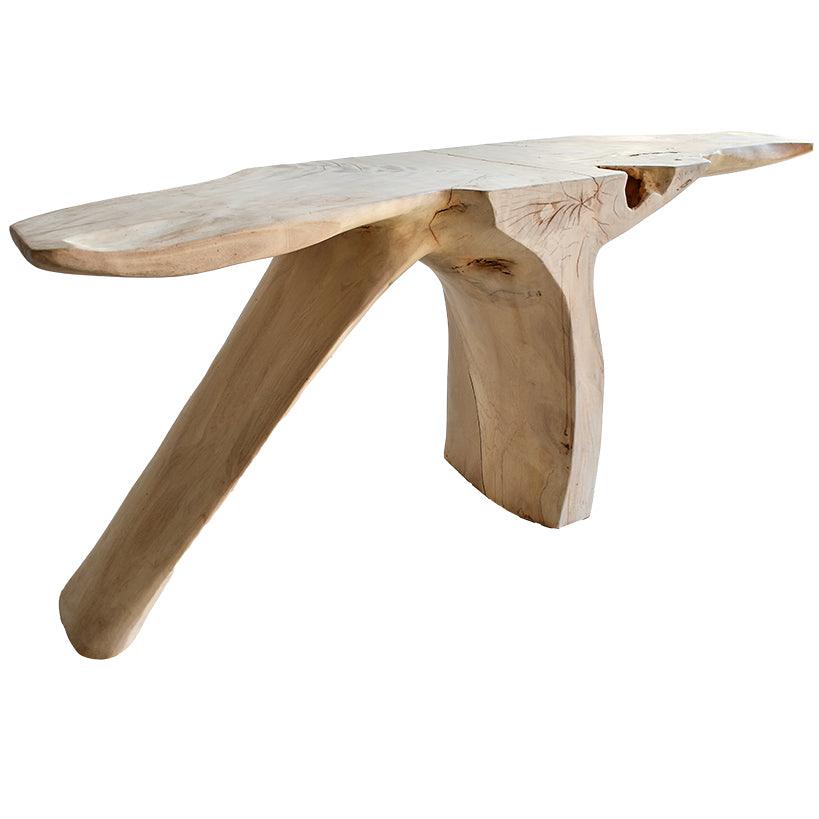 BLEACH MAHOGANY WOOD CONSOLE TABLE 210x50x84cm - Chora Mykonos