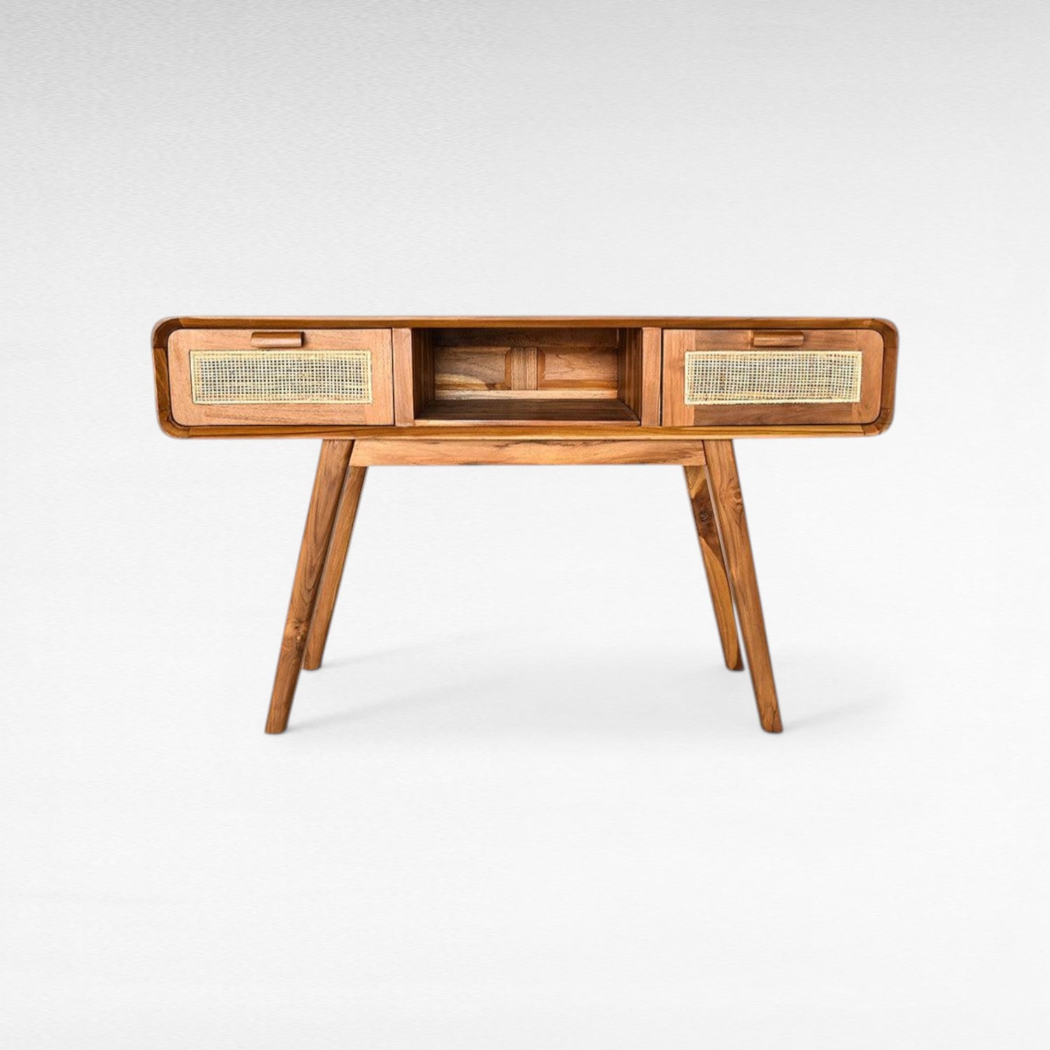 NATURAL DESK WITH VIENNESE RATTAN - Chora Mykonos