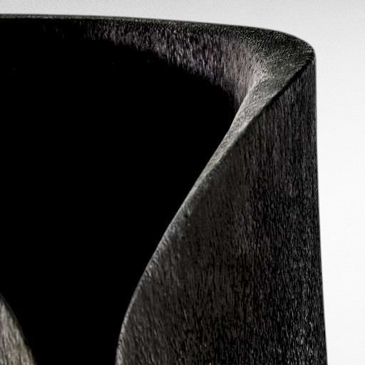 PALM WOOD BLACK PLANTER W40 |D40 |H95 CM