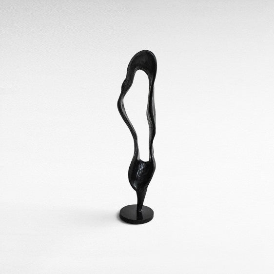 SCULPTURED WOOD BLACK DECO 30x30x115cm - Chora Mykonos