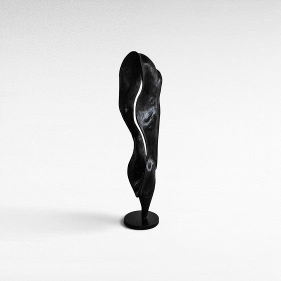 SCULPTURED WOOD BLACK DECO 30x30x115cm - Chora Mykonos