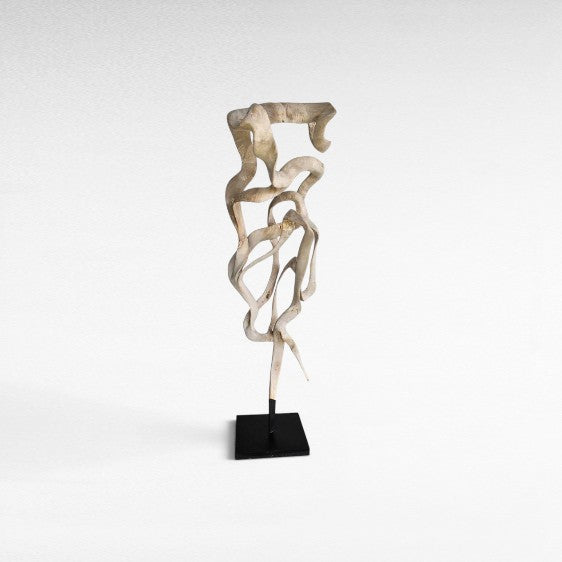 SCULPTURED WOOD BLEACHED DECO 50x35x180cm - Chora Mykonos