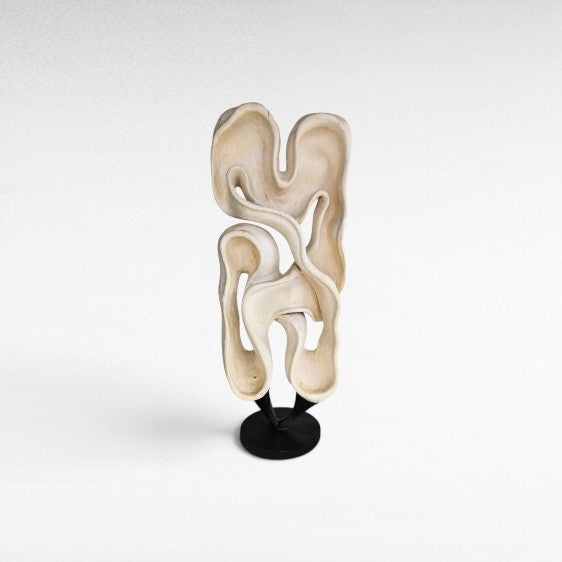 SCULPTURED WOOD BLEACHED DECO 70x30x175cm - Chora Mykonos