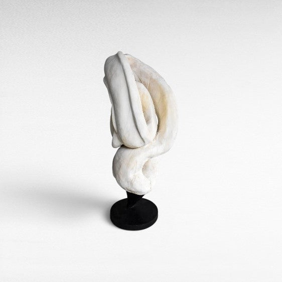 SCULPTURED WOOD BLEACHED DECO 55x40x130cm - Chora Mykonos
