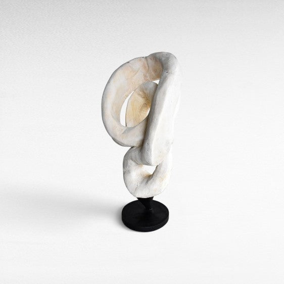 SCULPTURED WOOD BLEACHED DECO 55x40x130cm - Chora Mykonos