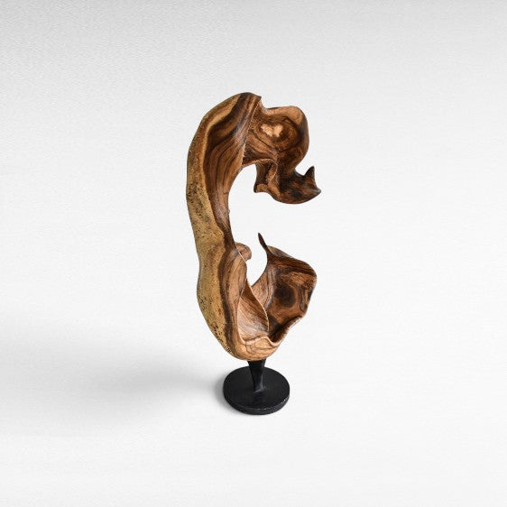 SCULPTURED TEAK WOOD NATURAL - Chora Mykonos