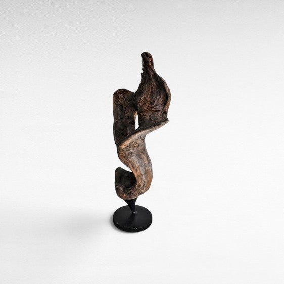 SCULPTURED WOOD BURNED NATURAL DECO 75x45x190cm - Chora Mykonos