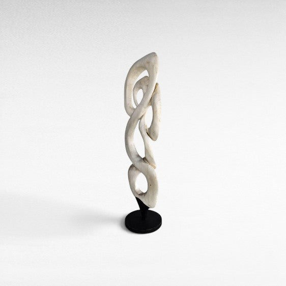 SCULPTURED WOOD BLEACHED DECO 64x40x175cm - Chora Mykonos