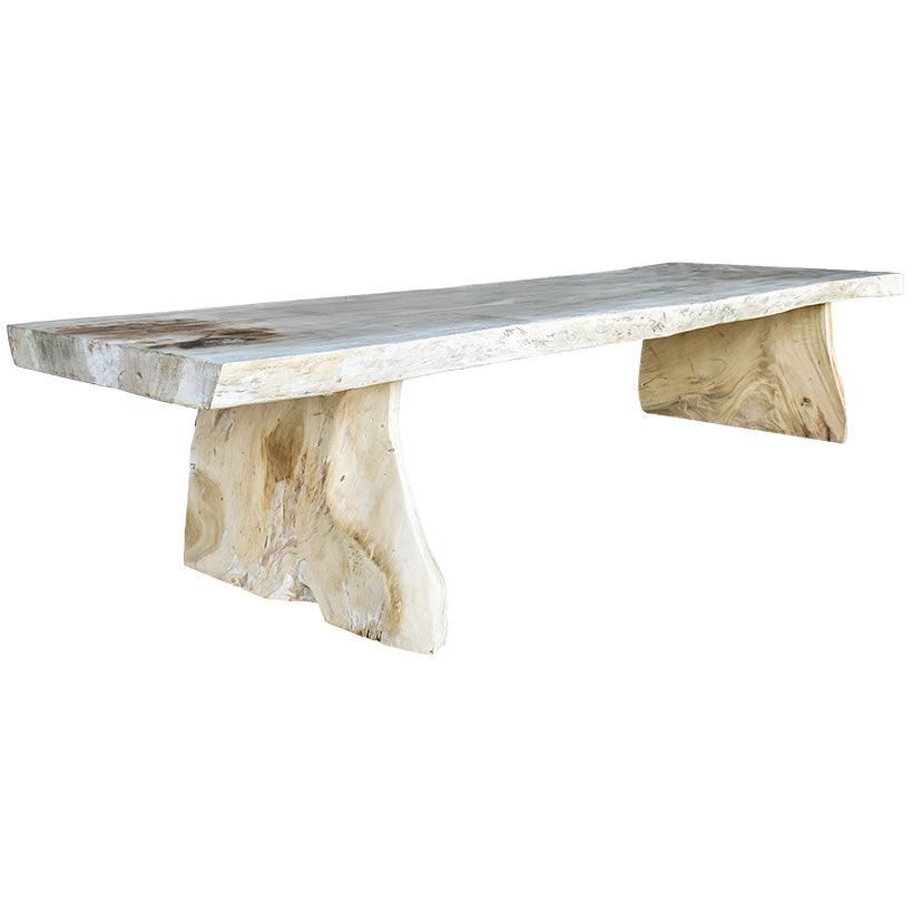 DINING TABLE SUAR WOOD BLEACHED 400X130X80 CM - Chora Mykonos