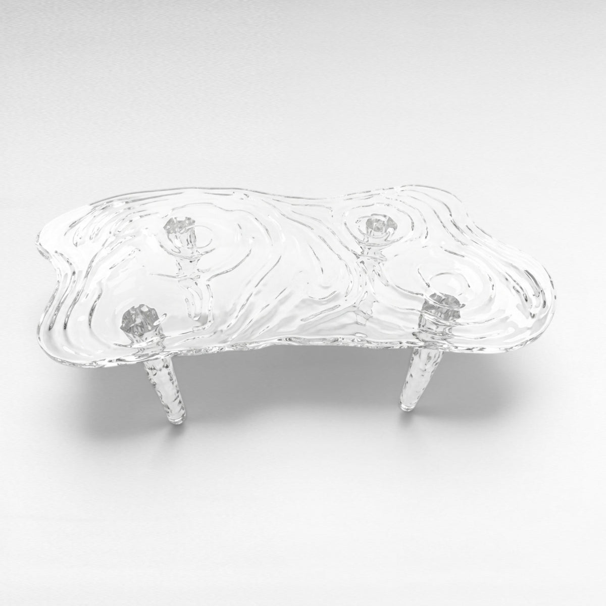ACRYLIC DINING TABLE WITH GOLD LEAVES L200 |W80 |H80 cm