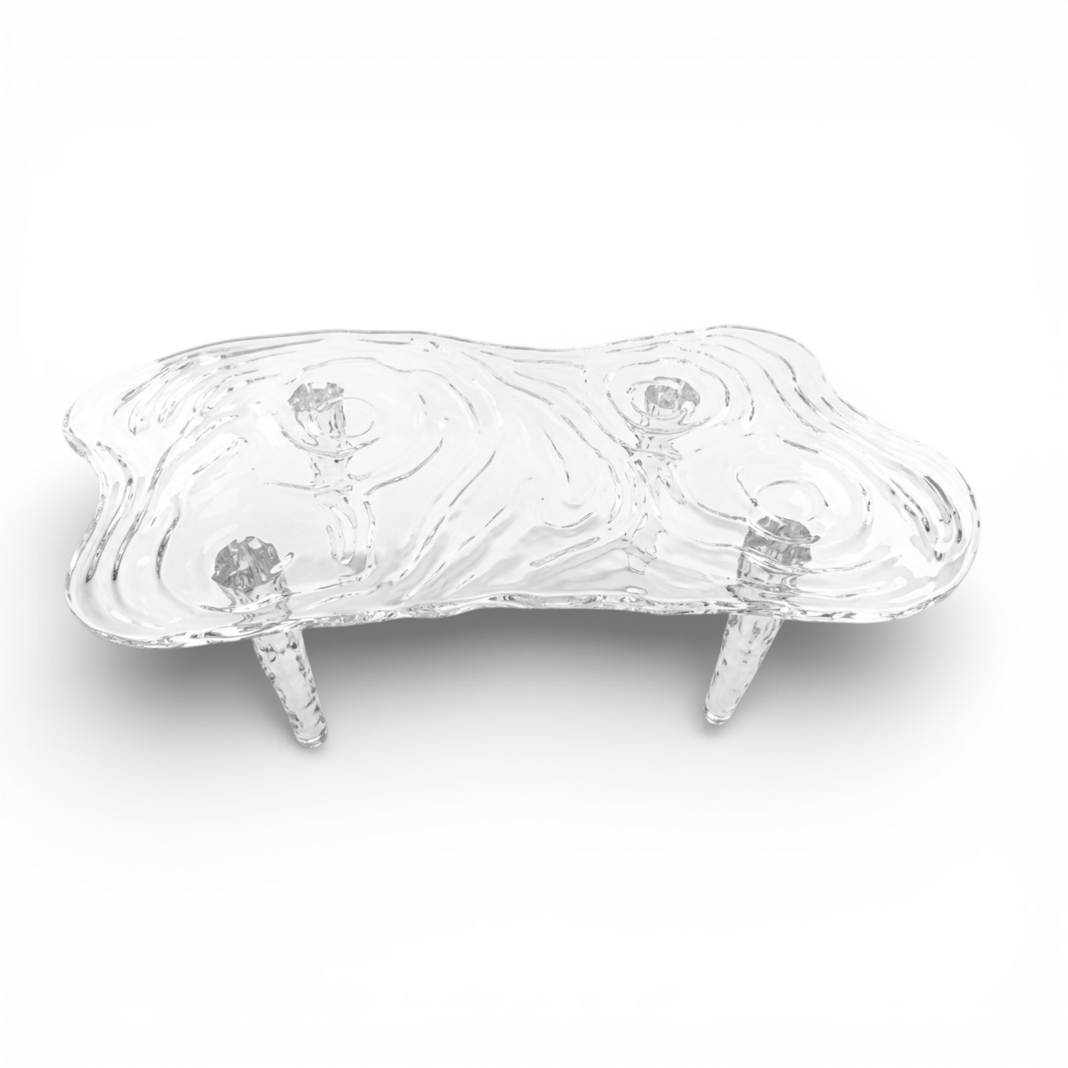 ACRYLIC DINING TABLE WITH GOLD LEAVES L200 |W80 |H80 cm