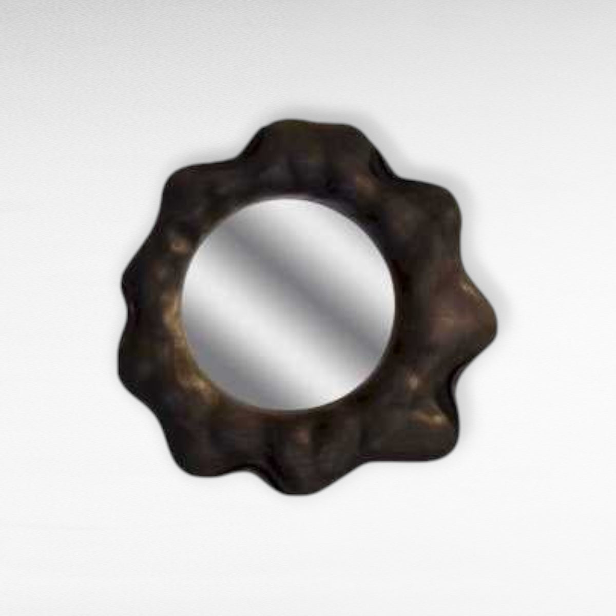 SUAR WOOD MIRROR BLACK W Φ80 |D10 CM