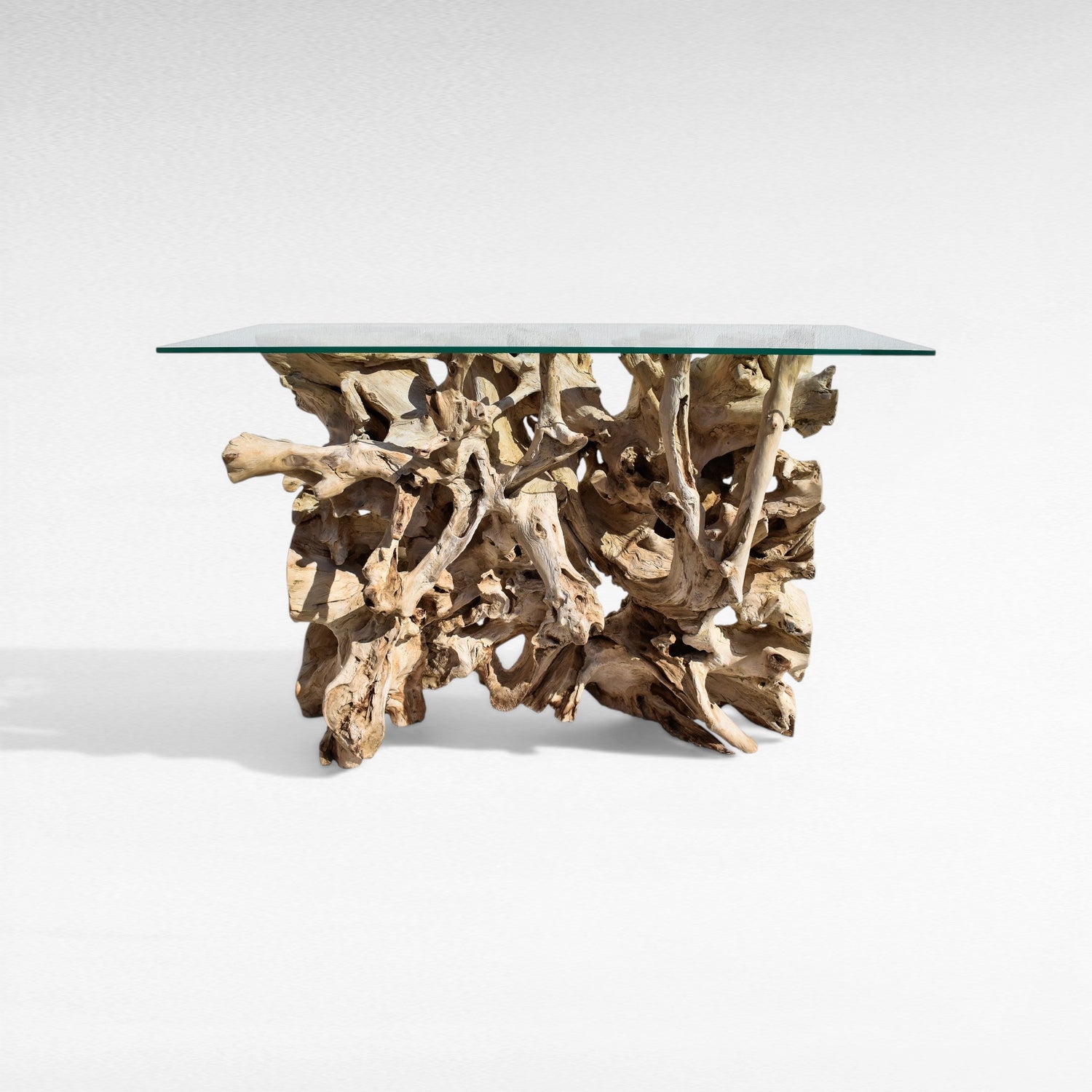 TEAK WOOD & GLASS NATURAL W120 |D45 |H80 CM