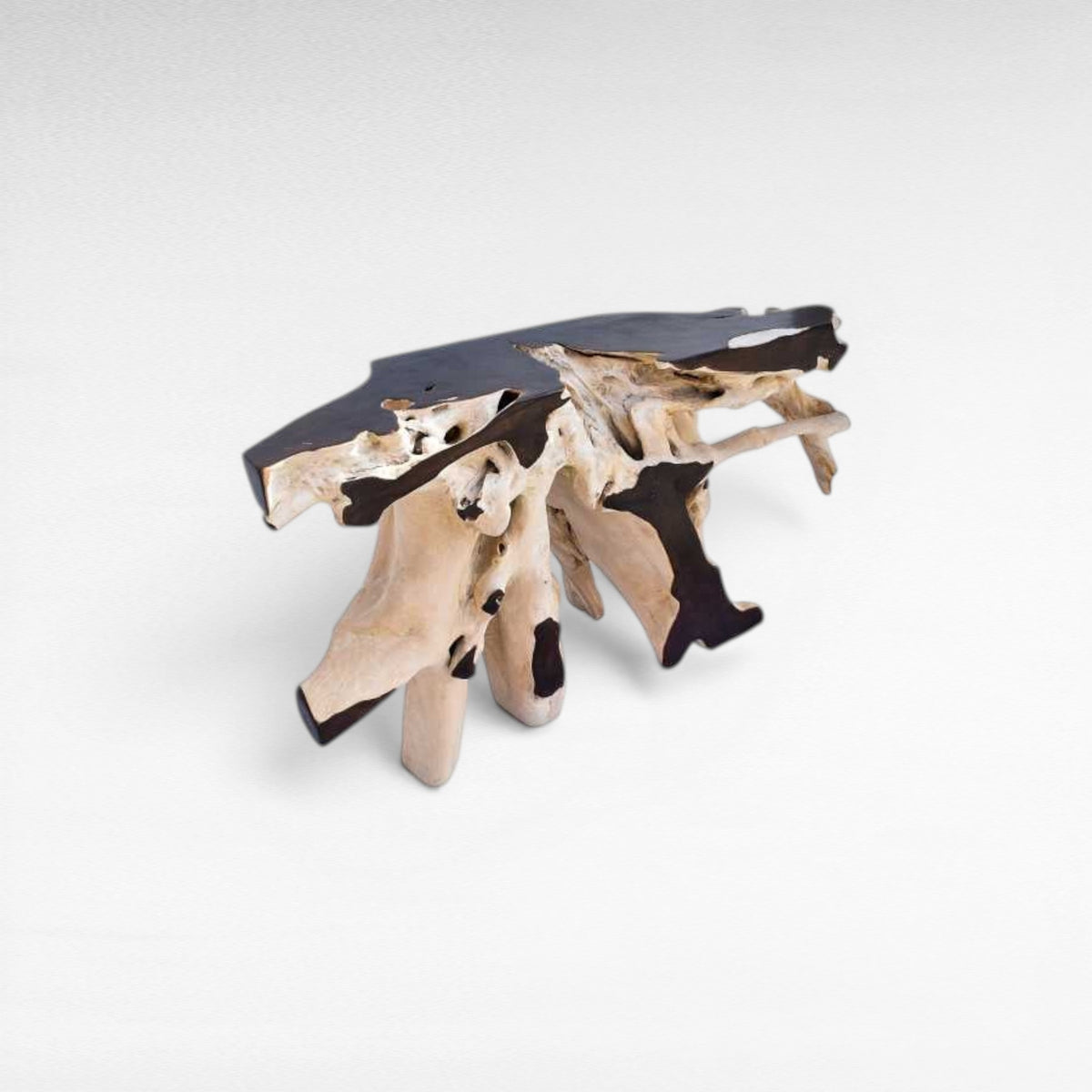 TEAK WOOD & GLASS NATURAL & BLEACHED W150 |D45 |H80 CM