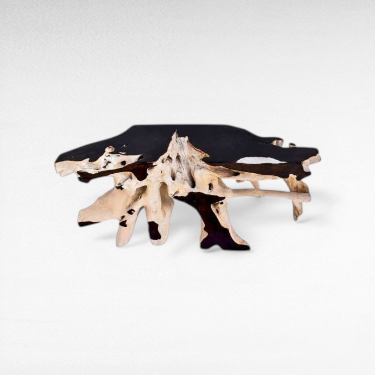 TEAK WOOD & GLASS NATURAL & BLEACHED W150 |D45 |H80 CM