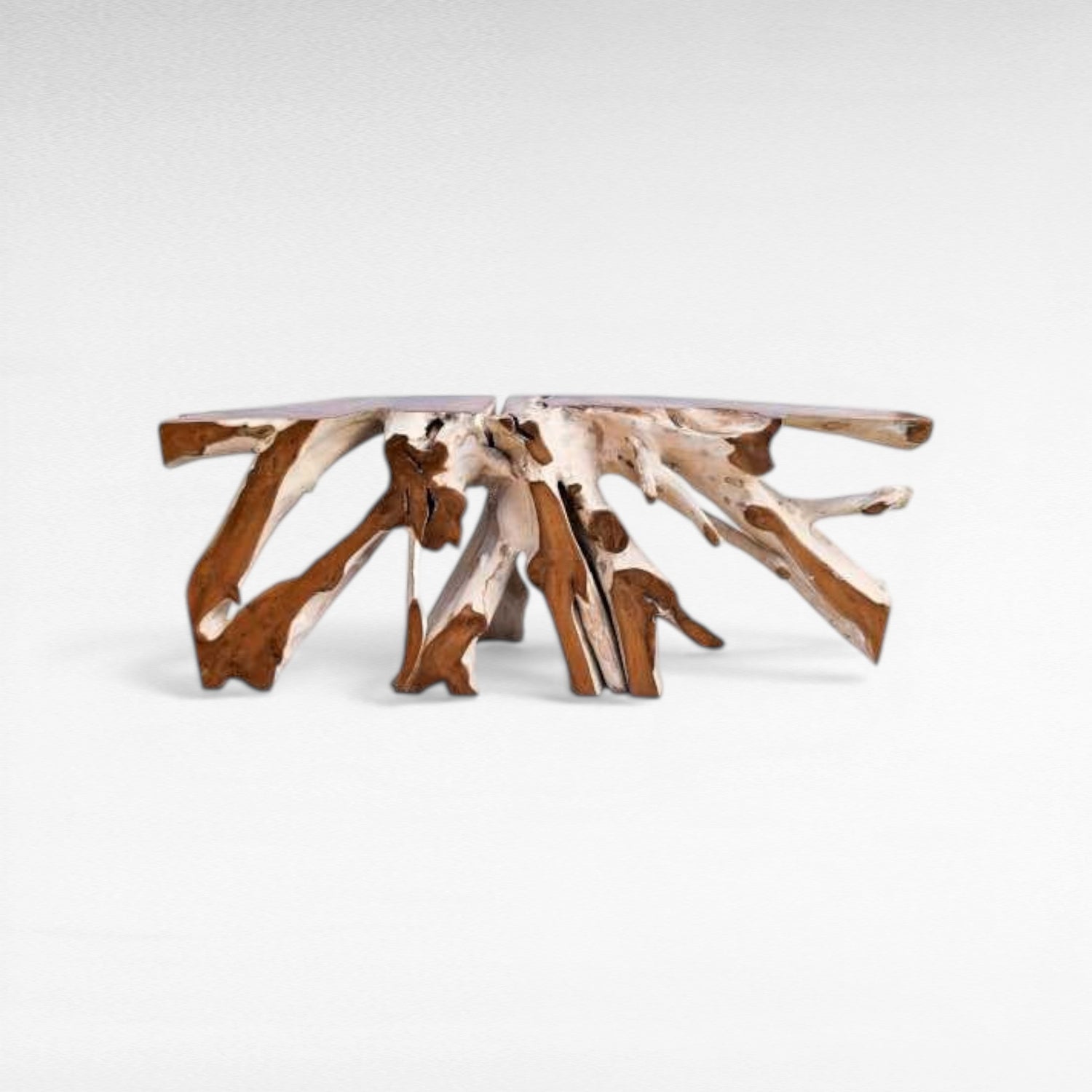 TEAK WOOD & GLASS NATURAL W200 |D45 |H80 CM