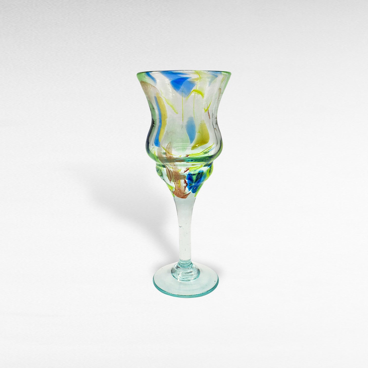 SET OF 6 GLASSES BLOWN GLASS MULTICOLOR 8x8x20cm