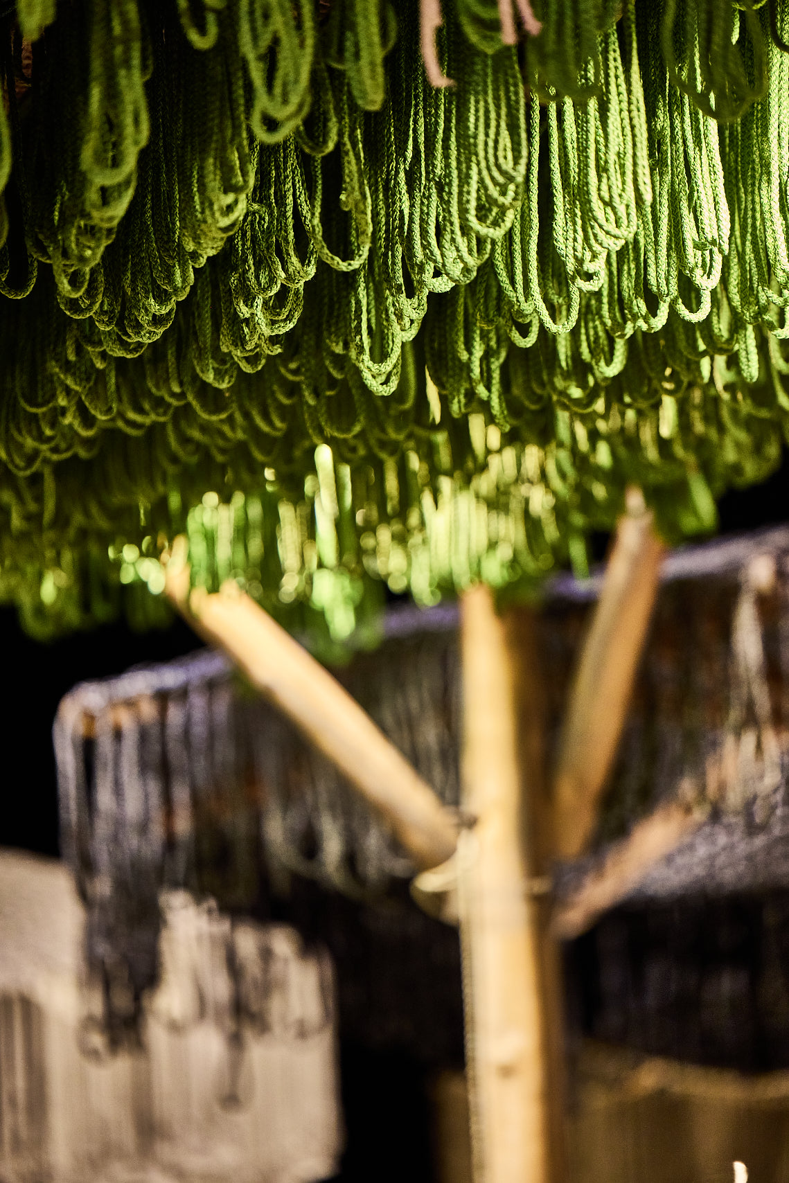 SUNSHADE ROPE NATURAL WITH GREEN LOOPS