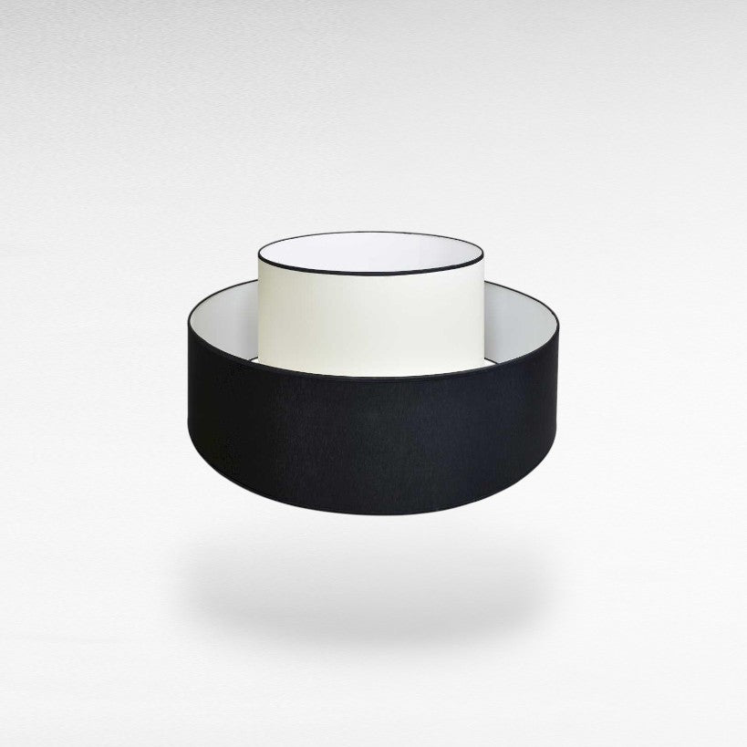 Black & White Fabric Lamp Shade