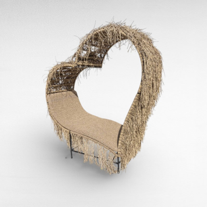 ROPE AND IRON FRAME SINGLE HEART SHAPE L195 |W70 |H205 cm