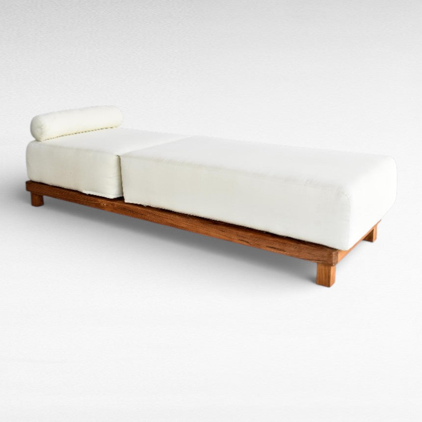TEAK WOOD WITH OVERSIZED MATTRESS DAYBED L200 |W70 |H40 cm