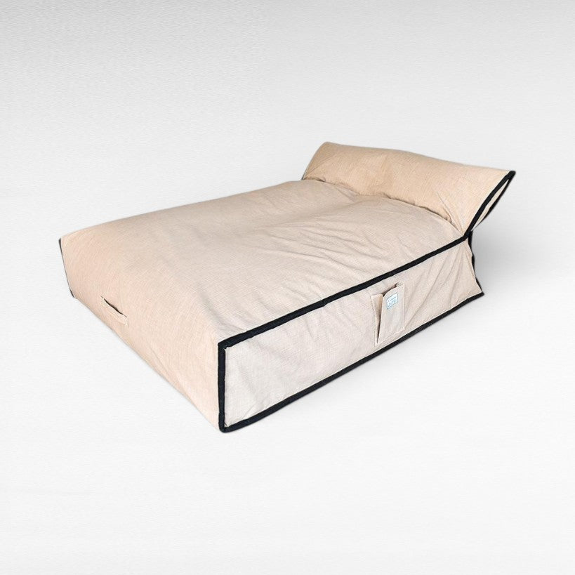 PREMIUM PVC LONG SIZE DOUBLE BEIGE & BLACK W185 |D140 |H70 CM