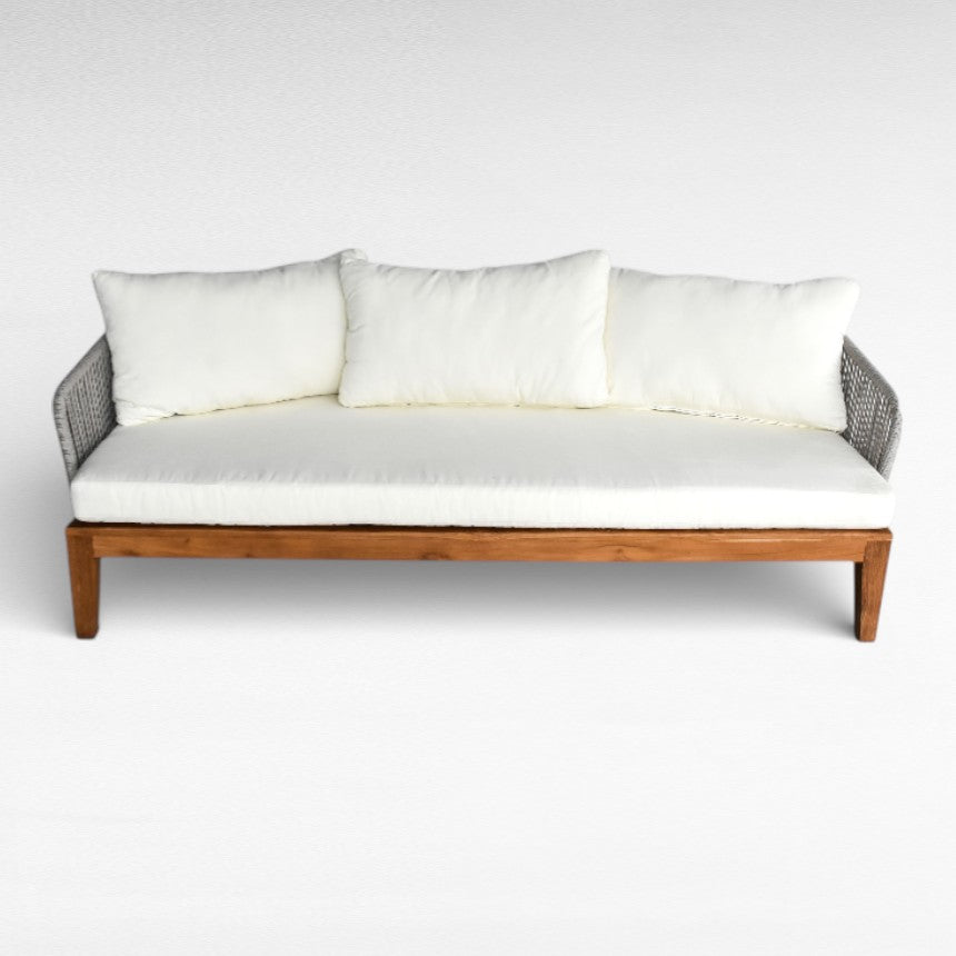 SOFA BACK OVAL ROPE W/ CUSHION LIGHT GREY