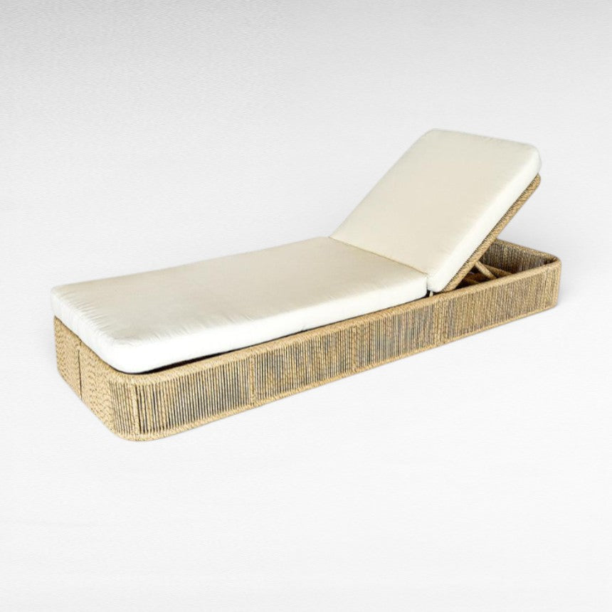 SYNTHETIC RAFFIA AND IRON FRAME DAYBED L200 |W70 |H20 cm