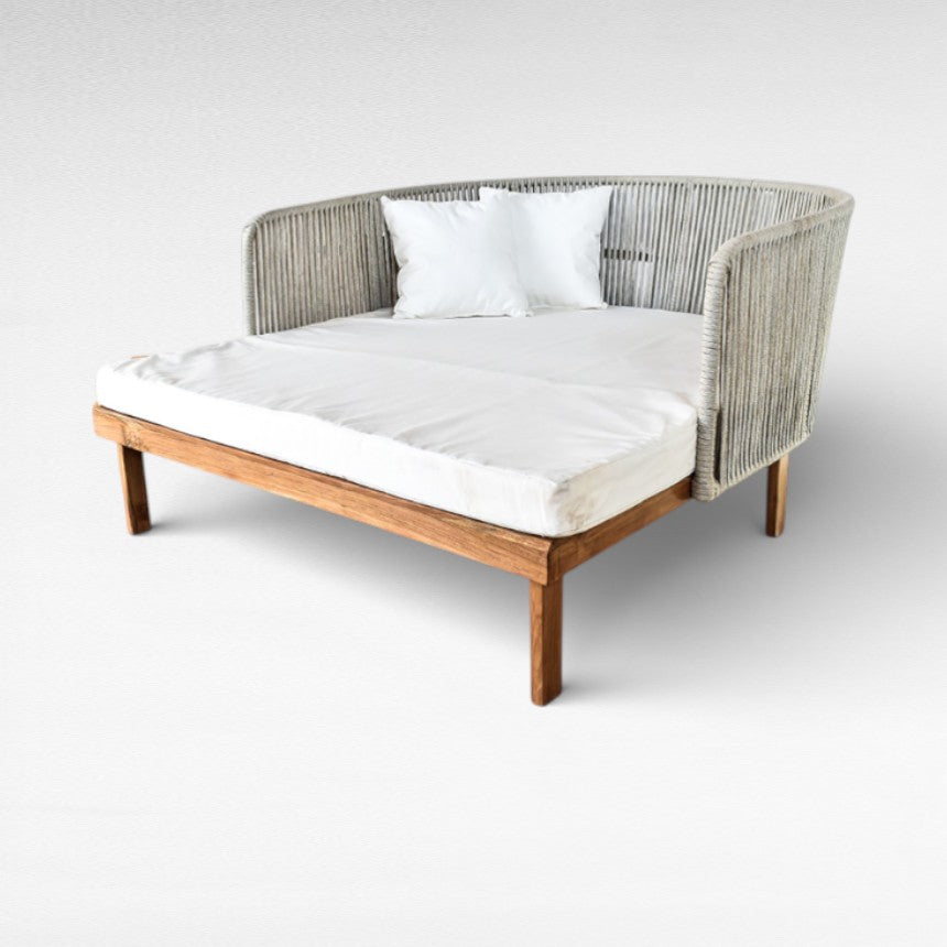 TEAK WOOD AND ROPE NATURAL COLOR DOUBLE SIZE L174 |W150 |H90 cm