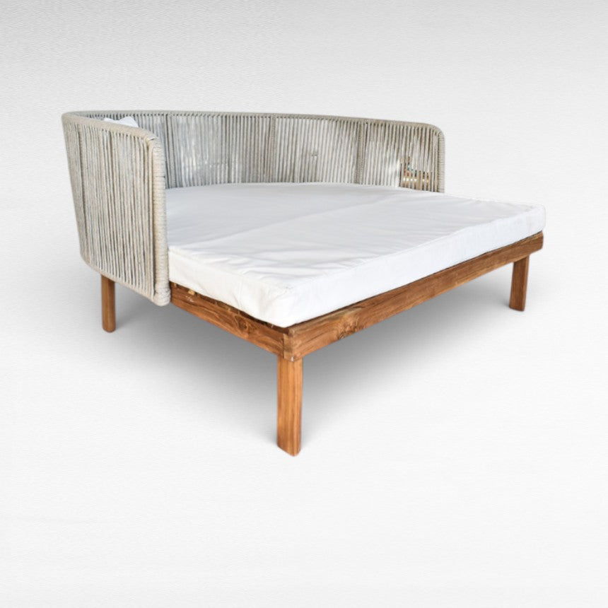 TEAK WOOD AND ROPE NATURAL COLOR DOUBLE SIZE L174 |W150 |H90 cm