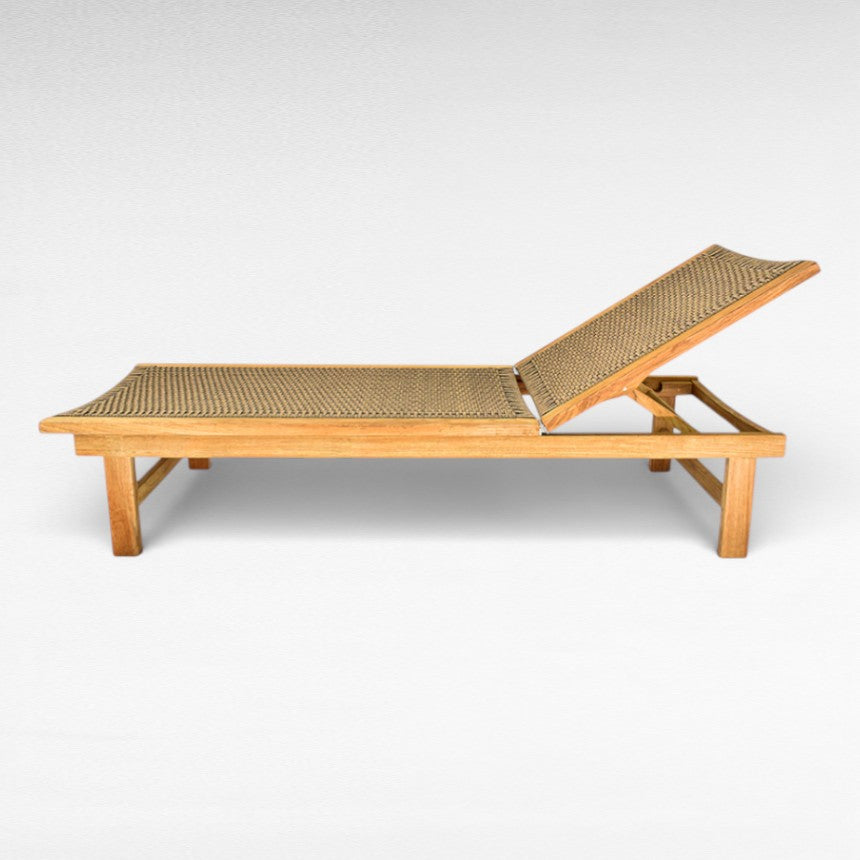 TEAK WOOD AND SYNTHETIC ROPE L200 |W67 |H37 cm