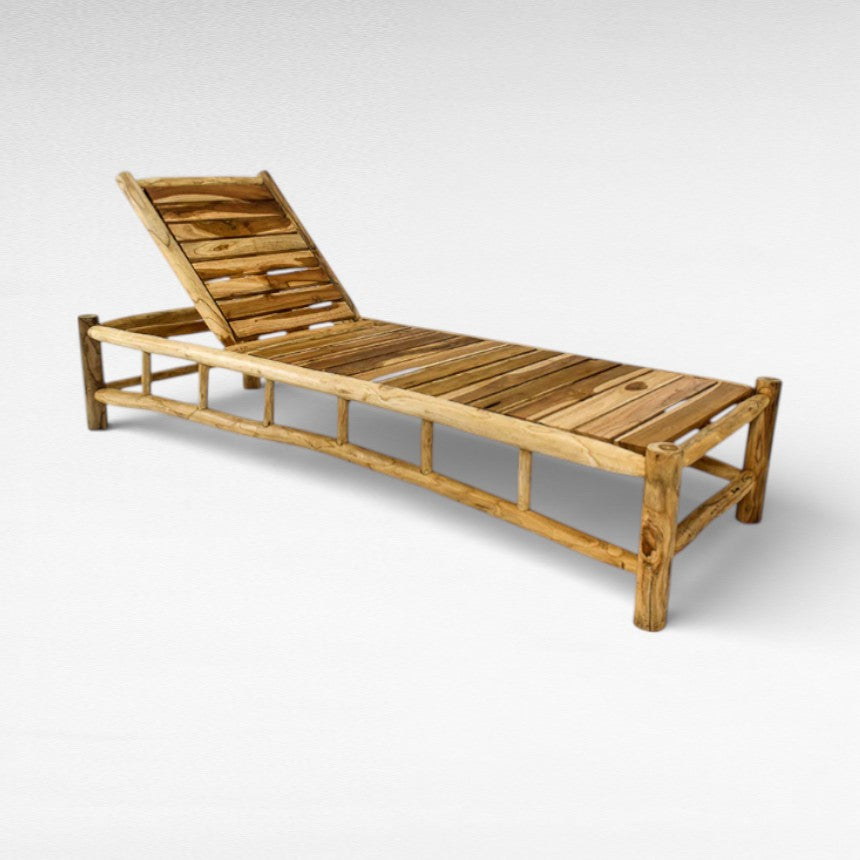 TEAK WOOD PRIMITIVE STYLE DAYBED L200 |W80 |H50 cm